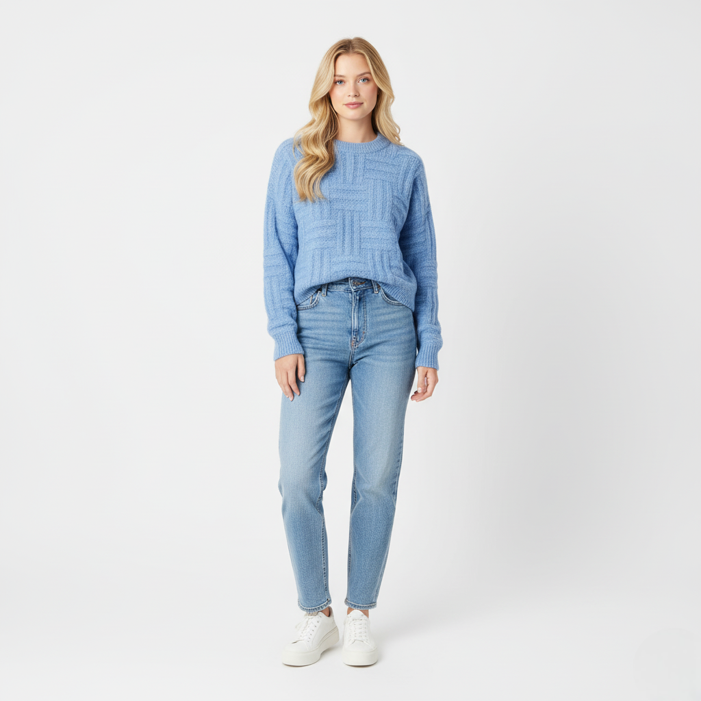 Sweter Damski | Dzianinowy Sweter Nordycki, Ciepły Zimowy Styl Casual