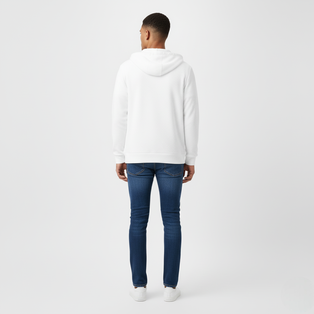 Męska Kurtka z Kapturem | Struktura Waflowa i Wygodna Mieszanka Włókien