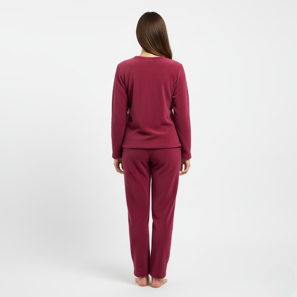 Komplet Piżam Damskich | Ciepły Polarowy Zestaw na Zimowe Noce