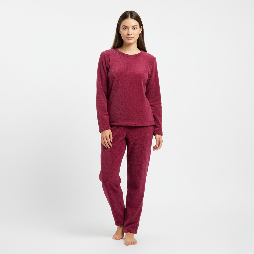 Komplet Piżam Damskich | Ciepły Polarowy Zestaw na Zimowe Noce