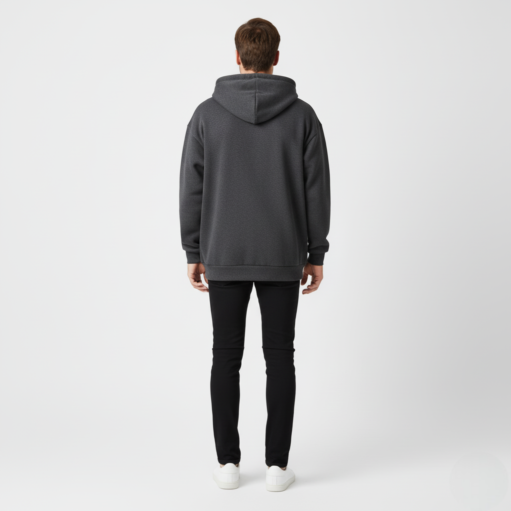Męska Bluza z Kapturem | Luźny Krój z Zamkiem na Całej Długości