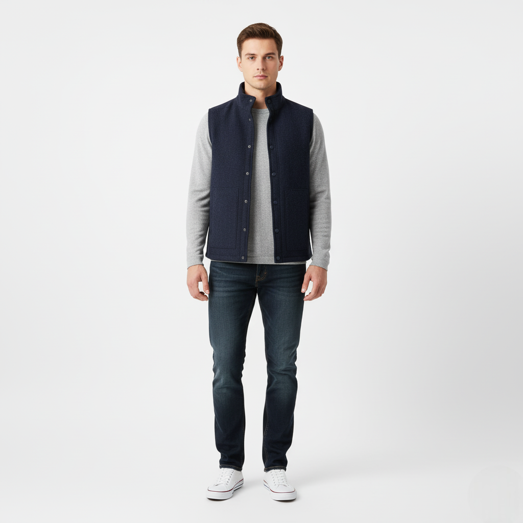 Męska Kamizelka Heritage z Wełny | Klasyczny Styl z Nowoczesnym Akcentem