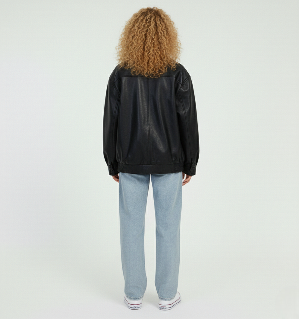 Damska Kurtka Skórzana Oversize | Stylowa i Wygodna na Co Dzień