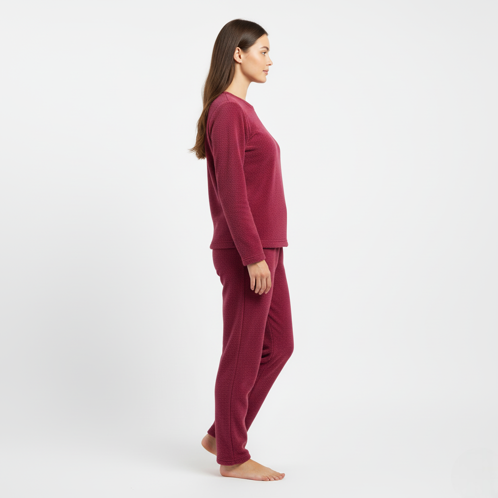 Komplet Piżam Damskich | Ciepły Polarowy Zestaw na Zimowe Noce